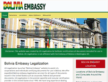 Tablet Screenshot of boliviaembassy.com